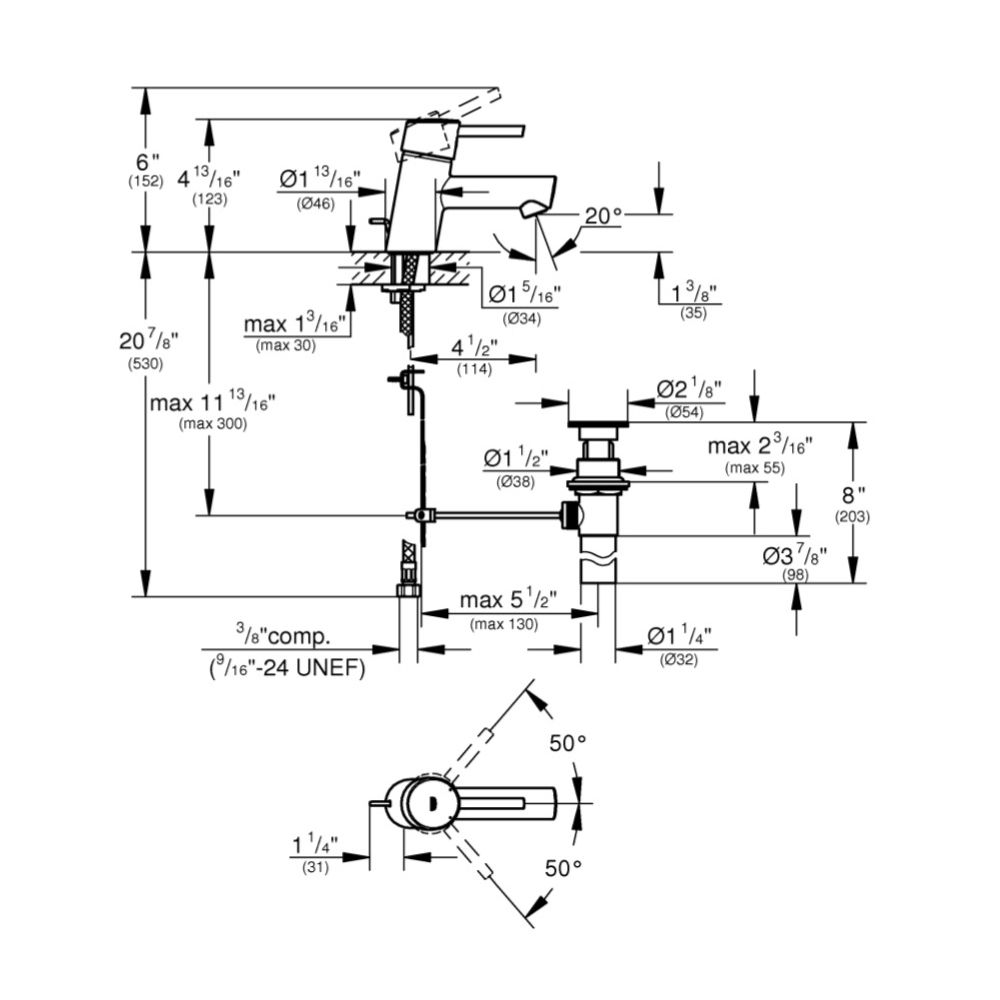 Grohe 34702EN1 Concetto Single Handle XS Size Bathroom Faucet Brushed Nickel 2
