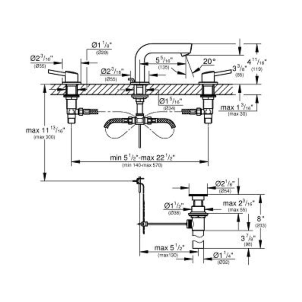 Grohe 20572EN1 Concetto 8" Widespread Bathroom Faucet Brushed Nickel 2