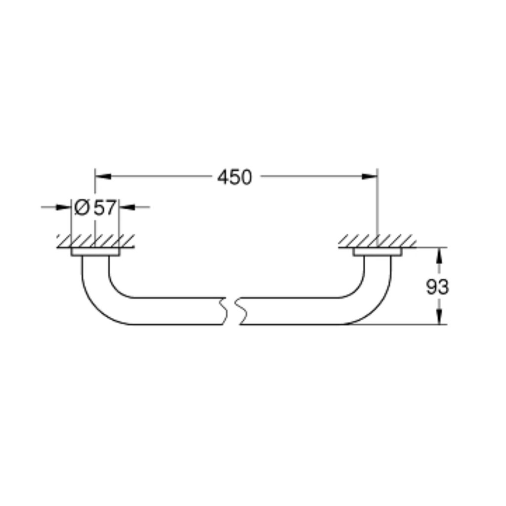 Grohe 40793001 Essentials 18" Grip Bar Chrome 2