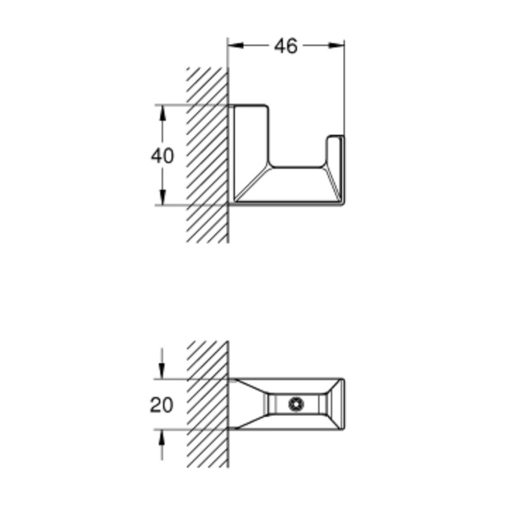 Grohe 40782000 Selection Cube Bathrobe Hook Chrome 2