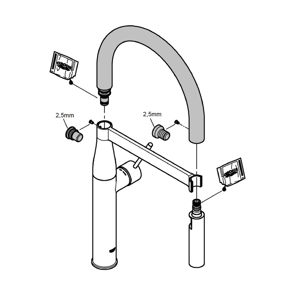 Grohe 30321XC0 GROHFlex Kitchen Hose Spout 2