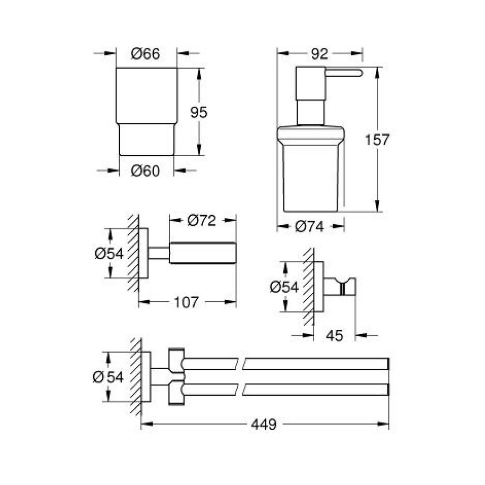 Grohe 40846001 Essentials Master Bathroom Accessories Set Chrome 2