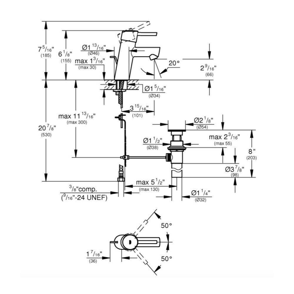 Grohe 34270ENA Concetto 4" Centerset S Size Bathroom Faucet Brushed Nickel 2