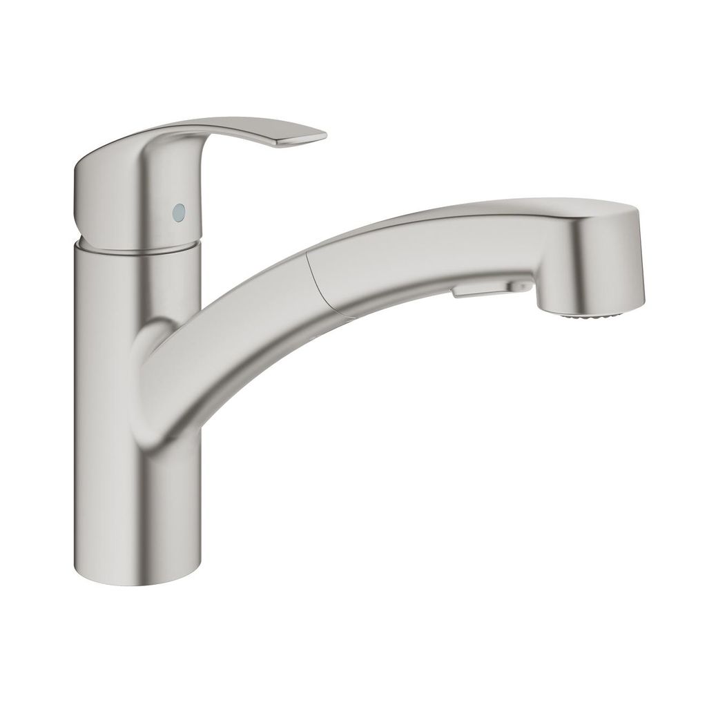 Grohe 30306DC0 Eurosmart Single Handle Pull Out Kitchen Faucet Super Steel 1