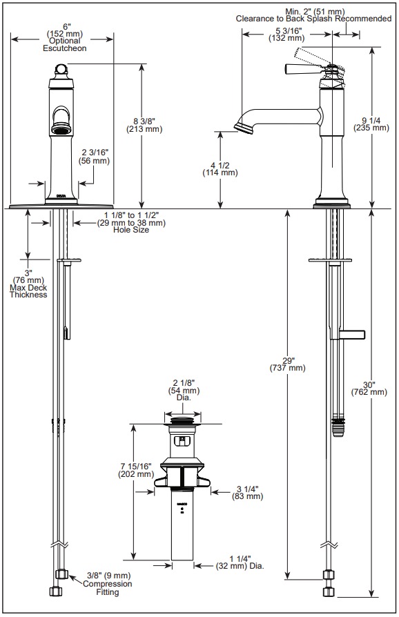 Delta 536-CZMPU-DST Saylor Single Handle Bathroom Faucet