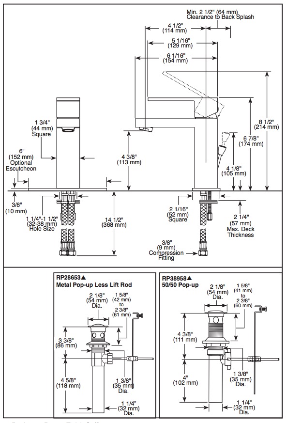 Delta 567LF-SSPP Modern Angular Single Handle Lavatory Faucet 