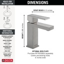Delta 567LF-SSPP Modern Angular Single Handle Lavatory Faucet 