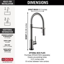 Delta 9659TL-KS-DST Trinsic Pro Pulldown Touchless Kitchen Faucet Ks