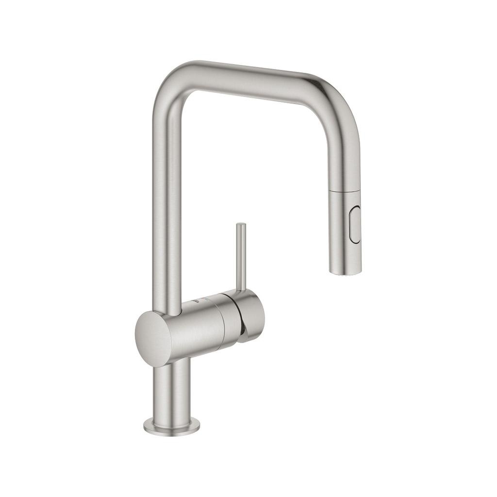 Grohe 32319DC3 Minta Single Handle Kitchen Faucet Super Steel 1