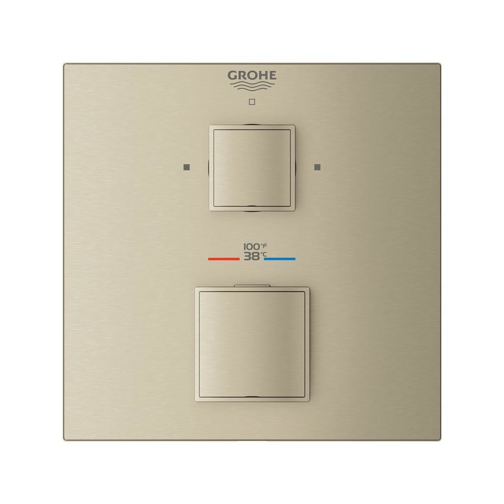 Grohe 24158EN0 Grohtherm Cube Dual Function 2 Handle Thermostatic Trim Brushed Nickel 2
