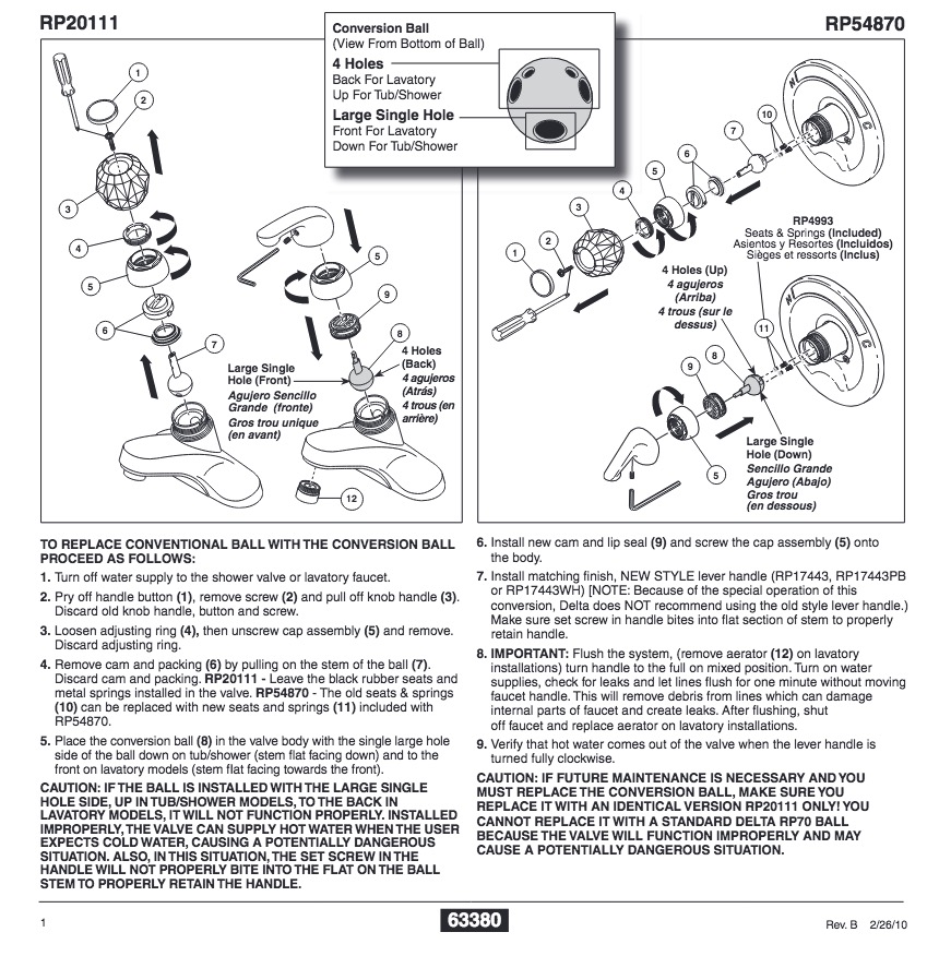 Delta RP54870 600 Series Reno Kit 