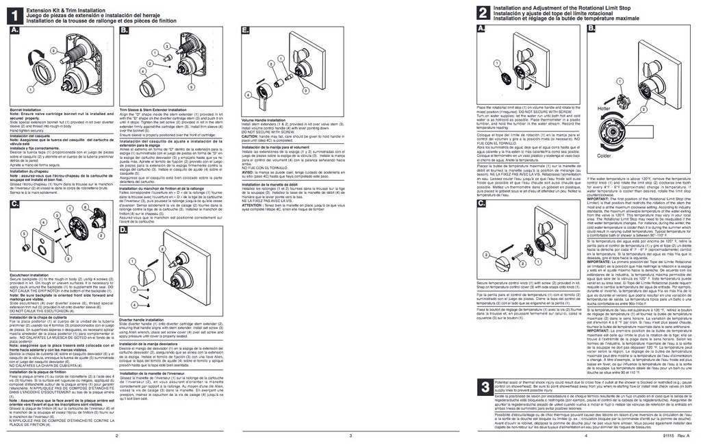 Delta RP90543SS Extension Kit 17S Integrated Diverter