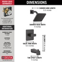 Delta T14467-BL-PP Modern Angular Angular Modern Tub Shower Only Pp