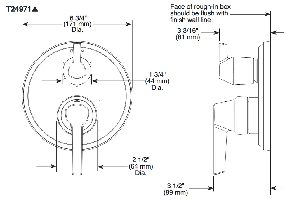 Delta T24871-PR 14S Integrated Diverter Trim 3 Setting