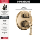 Delta T24884-CZ-PR 14 Series Integrated Diverter Trim 3-Set