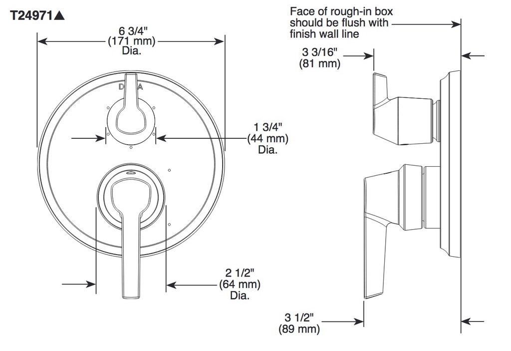 Delta T24971-PR 14S Integrated Diverter Trim 6 Setting