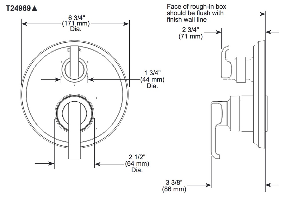 Delta T24989-PR Tetra 14 Series Integrated Diverter Trim 6-Set