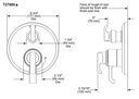 Delta T27889-PR Tetra 17 Series Integrated Diverter Trim 3-Set