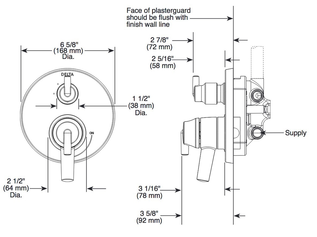 Delta T27959-CZ Monitor(R) 17 Series With 6 Setting Diverter Trim 