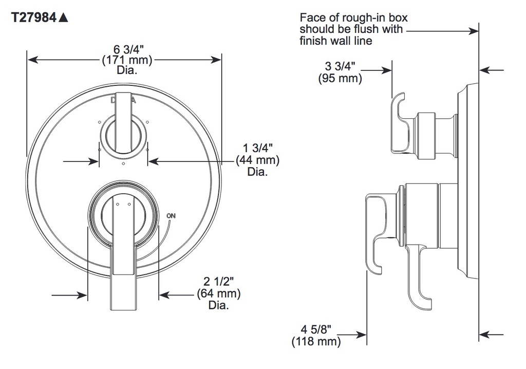 Delta T27984-PR 17 Series Integrated Diverter Trim 6-Se