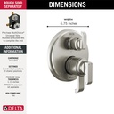 Delta T27989-SS-PR Tetra 17 Series Integrated Diverter Trim 6-Set