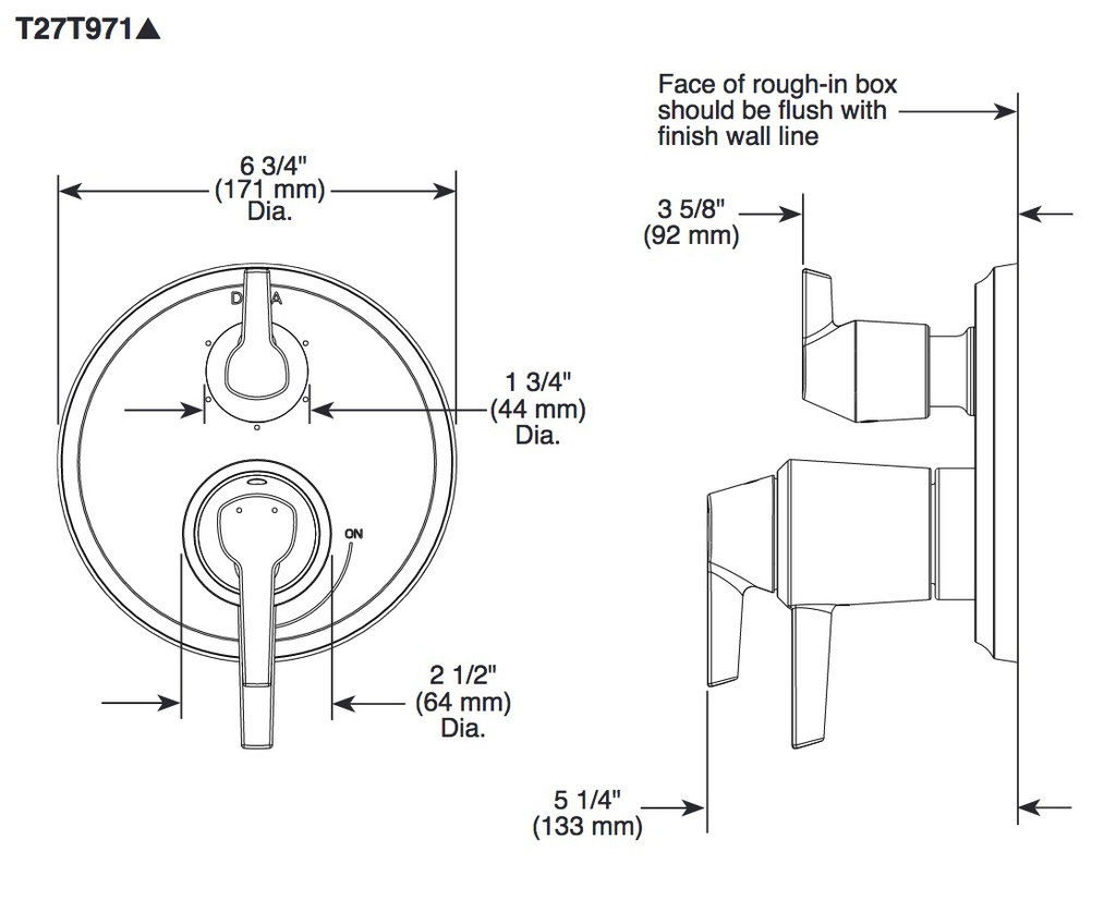 Delta T27T871-SS-PR 17T S Integrated Diverter Trim-3 Setting