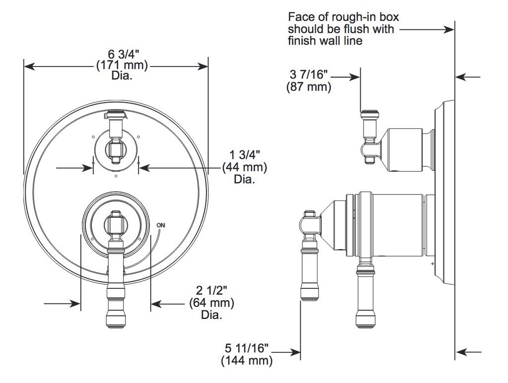 Delta T27T884-BL 17T Series Integrated Diverter Trim 3-S