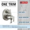 Delta T27T989-SS-PR Tetra 17T Series Integrated Diverter Trim 6-Se