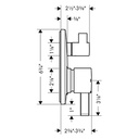 Hansgrohe 04447340 Pressure Balance Trim S With Diverter