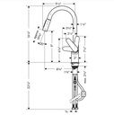 Hansgrohe 04505250 Higharc Kitchen Faucet 2-Spray Pull-Down 1.75 Gpm