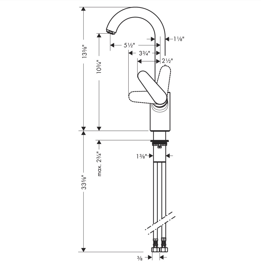 Hansgrohe 04507251 Bar Faucet 1.5 Gpm