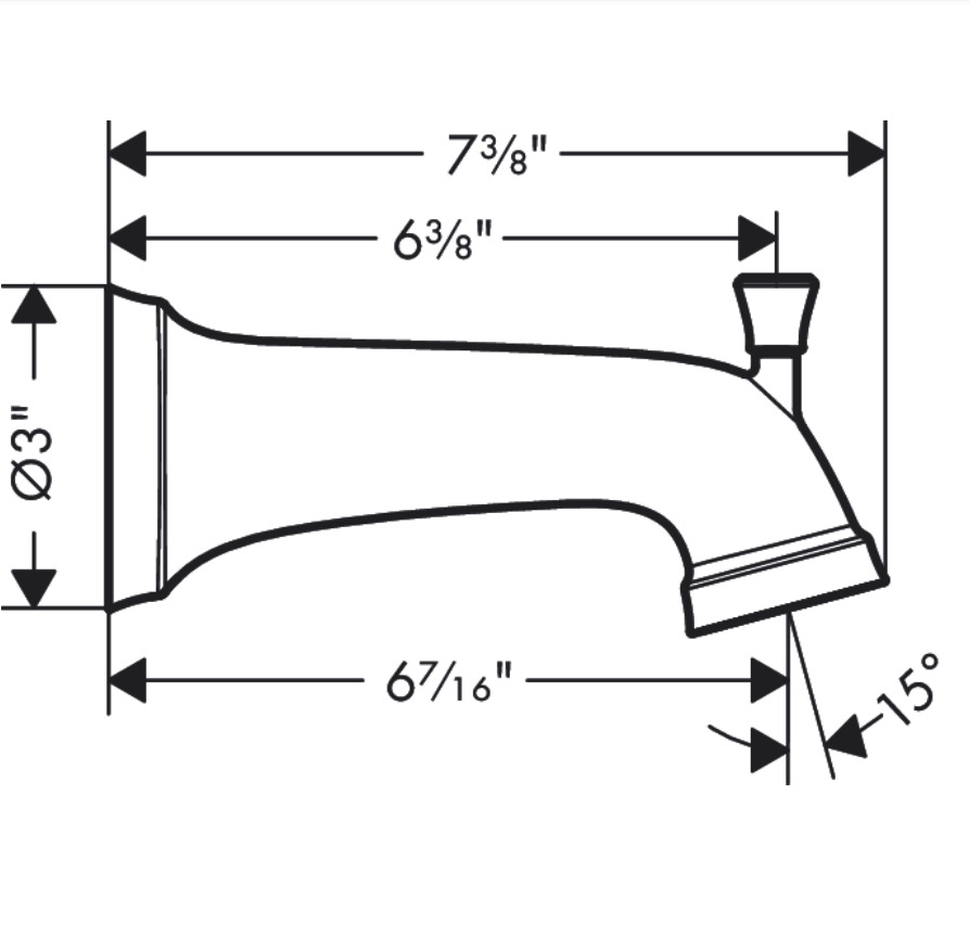 Hansgrohe 04775820 Tub Spout With Diverter