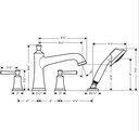 Hansgrohe 04777830 4-Hole Roman Tub Set Trim With 1.75 Gpm Handshower