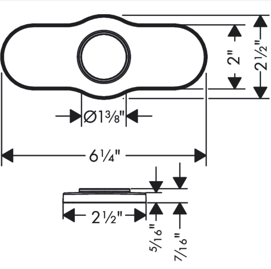 Hansgrohe 04778830 Base Plate For Single-Hole Faucets