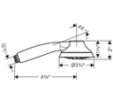 Hansgrohe 04782820 Handshower 95 1-Jet 1.75 Gpm