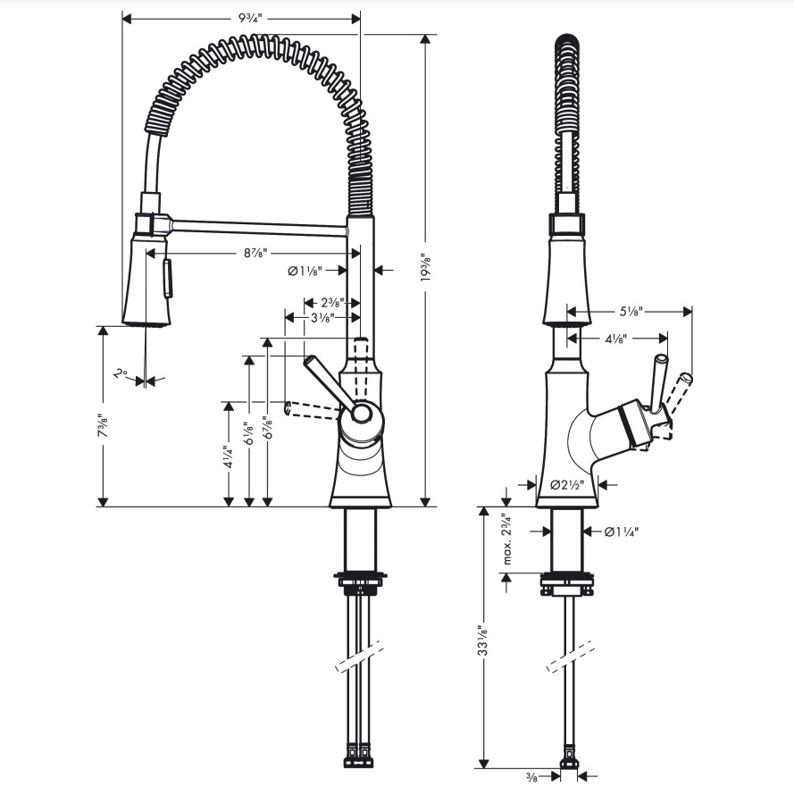 Hansgrohe 04792830 Semi-Pro Kitchen Faucet 2-Spray 1.75 Gpm