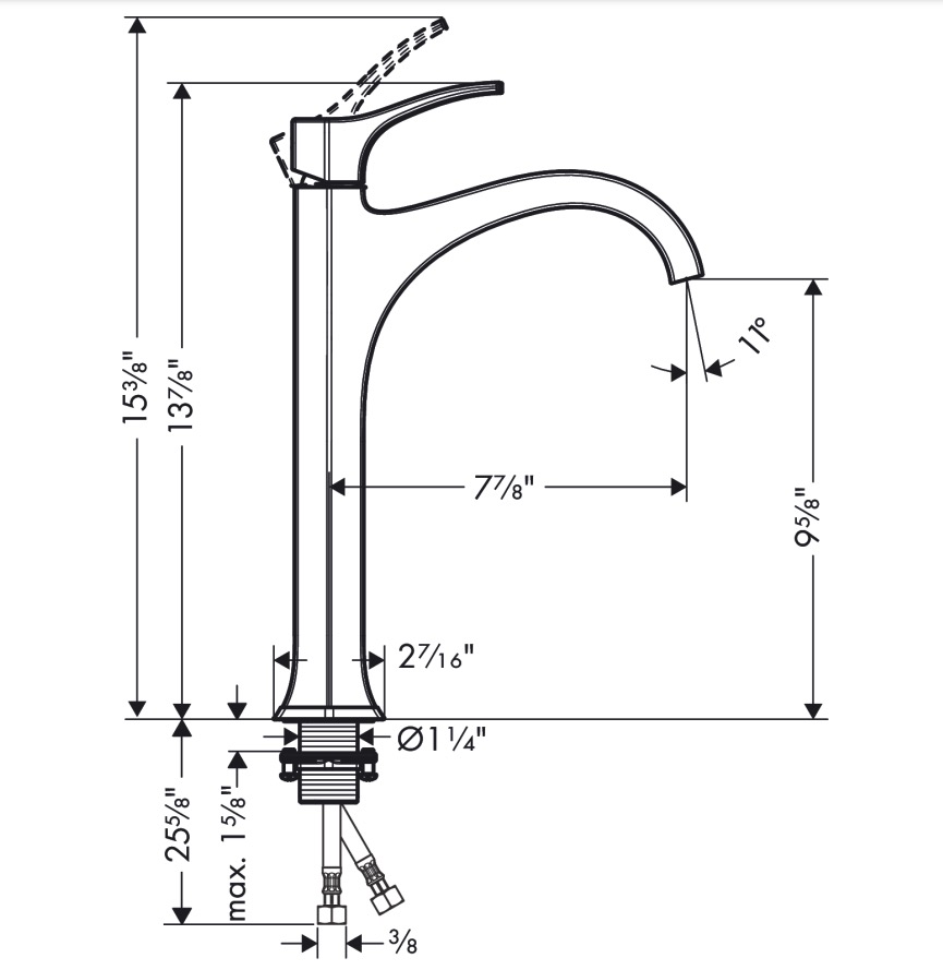 Hansgrohe 04811830 Single-Hole Faucet 210 1.2 Gpm