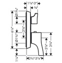 Hansgrohe 04820830 Thermostatic Trim With Volume Control And Diverter
