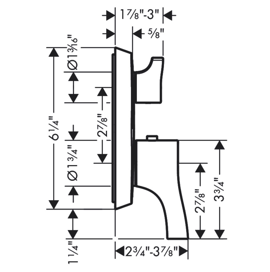 Hansgrohe 04821830 Thermostatic Trim With Volume Control