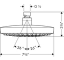 Hansgrohe 04825000 Showerhead 180 2-Jet 2.5 Gpm