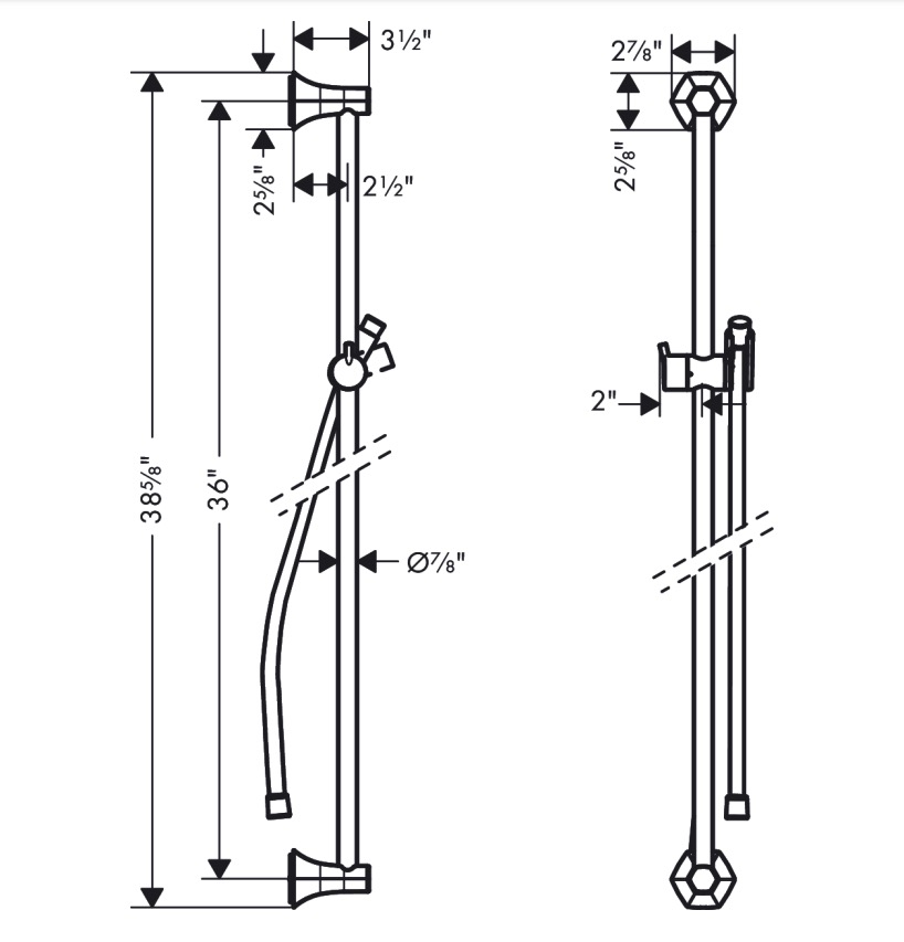 Hansgrohe 04832670 Wallbar 36"