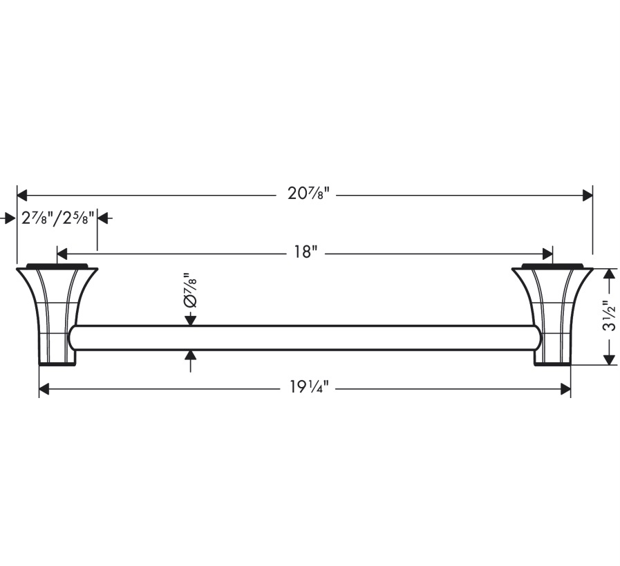 Hansgrohe 04834670 Towel Bar 18"