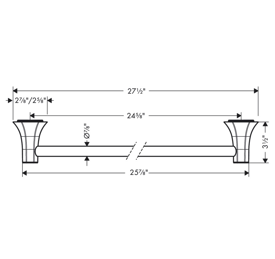 Hansgrohe 04835820 Towel Bar 24"