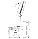 Hansgrohe 04905820 Handshower Set 120 3-Jet Powderrain 1.75 Gpm