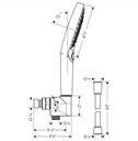 Hansgrohe 04913820 Handshower Set 120 3-Jet Powderrain 2.5 Gpm