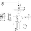 Hansgrohe 04915000 Thermostatic Showerhead/Wallbar Set With Rough 2.5 Gpm