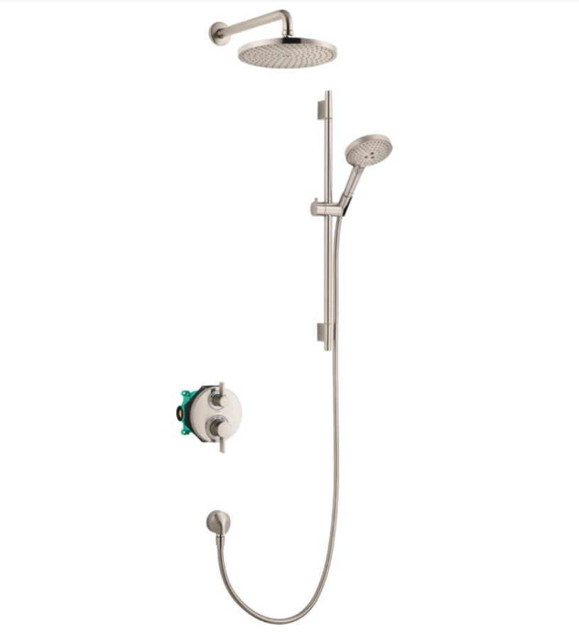 Hansgrohe 04915820 Thermostatic Showerhead/Wallbar Set With Rough 2.5 Gpm