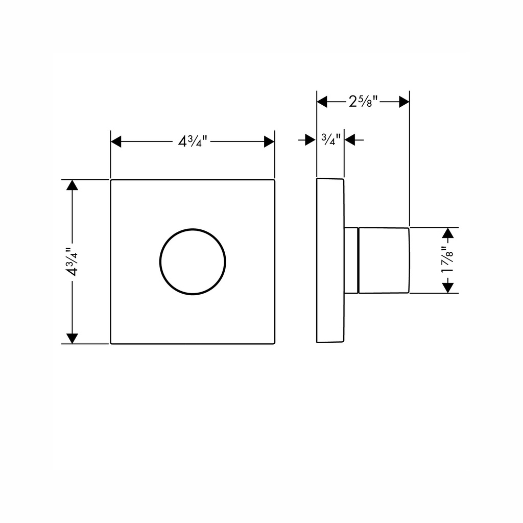 Hansgrohe 10932331 Diverter Trim Trio/Quattro 5" X 5"