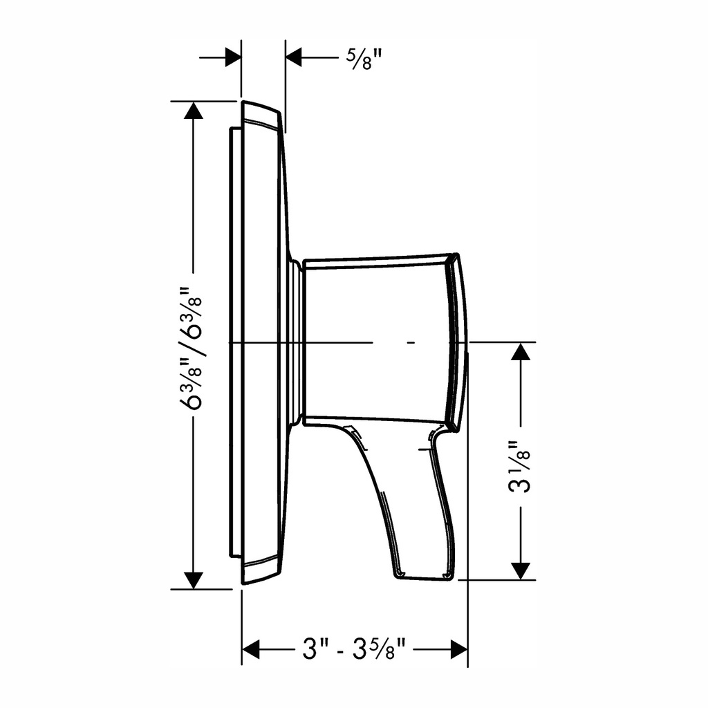 Hansgrohe 15769671 Pressure Balance Trim Square