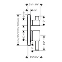 Hansgrohe 15862821 Pressure Balance Trim Square With Diverter